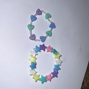 Star and Heart Bracelets - New Fun Bracelets - Beaded Stretch Bracelet